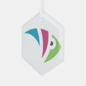 Kleurrijk aquarium vis illustratie ontwerp glas ornament (Voorkant links)