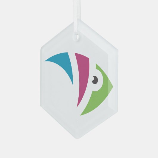 Kleurrijk aquarium vis illustratie ontwerp glas ornament (Voorkant links)