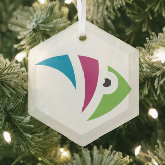 Kleurrijk aquarium vis illustratie ontwerp glas ornament