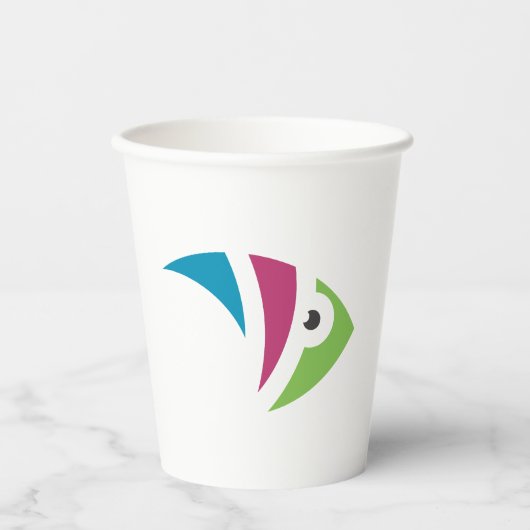 Kleurrijk aquarium vis illustratie ontwerp papieren bekers (Voorkant)