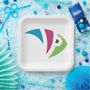 Kleurrijk aquarium vis illustratie ontwerp papieren bordje