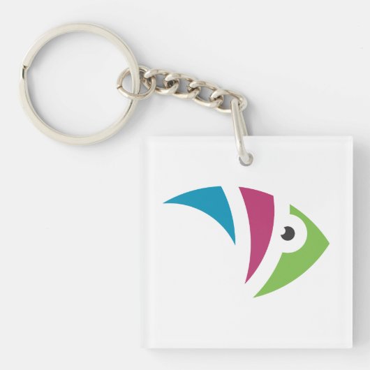 Kleurrijk aquarium vis illustratie ontwerp sleutelhanger (voorkant)