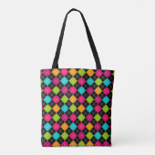 Kleurrijk Argyle Patroon Tote Bag (Achterkant)