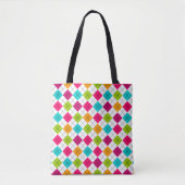 Kleurrijk Argyle Patroon Tote Bag (Voorkant)