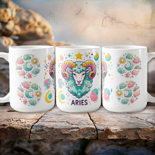 Kleurrijk Aries Dierenriem Astrologie Symbool Koffiemok