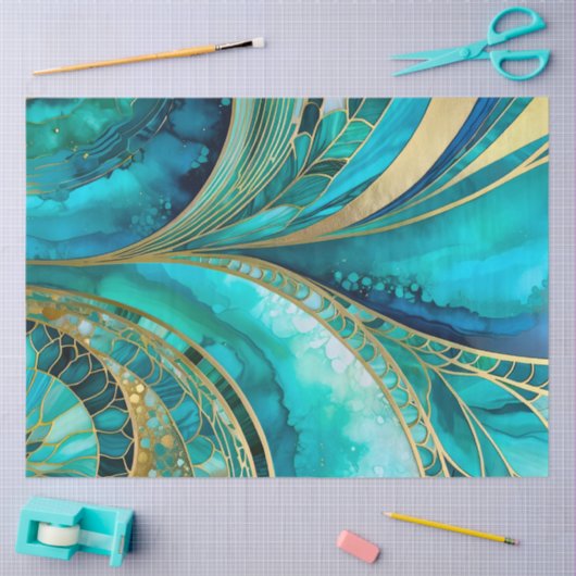 Kleurrijk Art Deco Weefselpapier Tissuepapier (Craft)