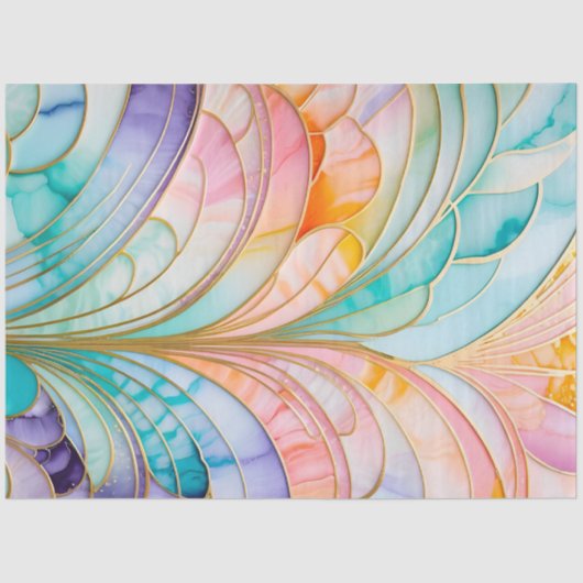 Kleurrijk Art Deco Weefselpapier Tissuepapier (Voorkant)