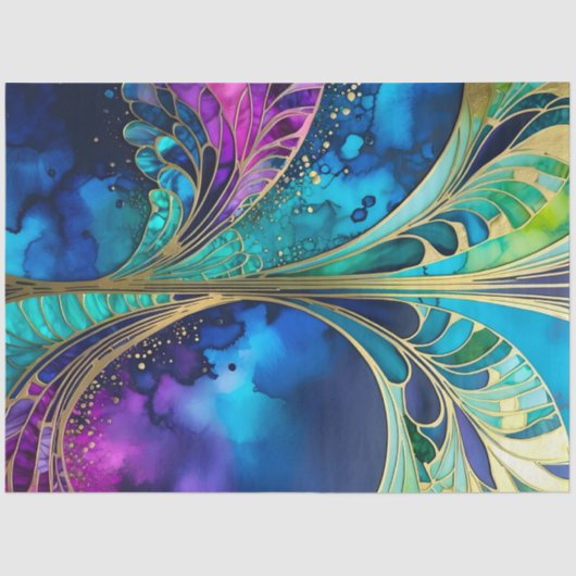 Kleurrijk Art Deco Weefselpapier Tissuepapier (Voorkant)