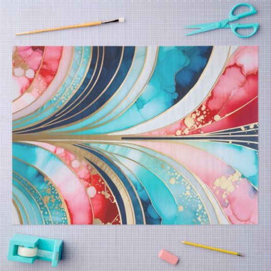 Kleurrijk Art Deco Weefselpapier Tissuepapier (Craft)