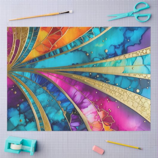 Kleurrijk Art Deco Weefselpapier Tissuepapier (Craft)