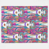 Kleurrijk ART of Faces - naadloos patroon 2 Fleece Deken (Voorkant (Horizontaal))
