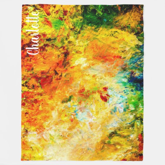 Kleurrijk artistiek palet fleece deken (Voorkant)