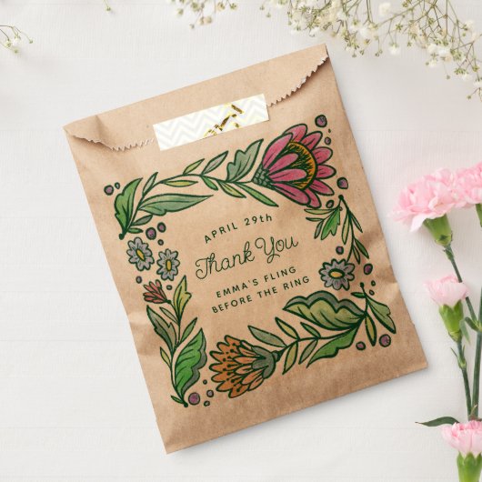 Kleurrijk artistiek Scandi Vrijgezellenfeest Bedankzakje (Gezegeld)