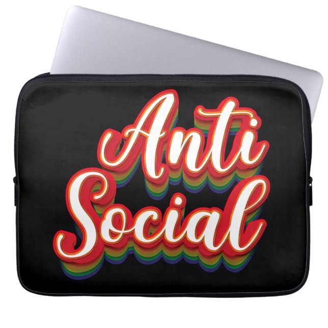 Kleurrijk asociaal laptop sleeve (Voorkant)