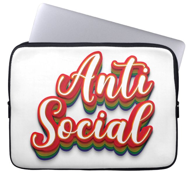 Kleurrijk asociaal laptop sleeve (Voorkant)