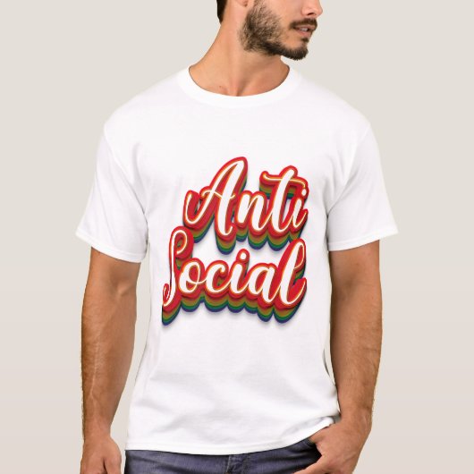 Kleurrijk asociaal t-shirt (Voorkant)