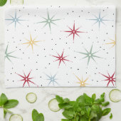 Kleurrijk atoompatroon met midden-eeuwse uitbarsti theedoek (Gevouwen)