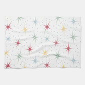 Kleurrijk atoompatroon met midden-eeuwse uitbarsti theedoek (Horizontaal)