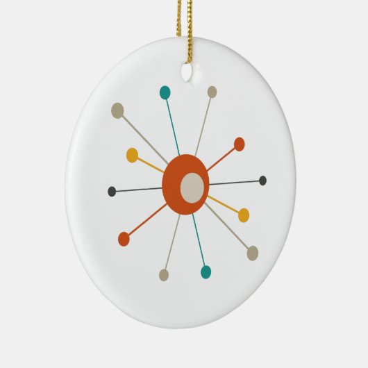 Kleurrijk atoomtijdperk - uitbarsting midden eeuw  keramisch ornament (Rechts)