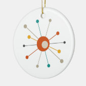 Kleurrijk atoomtijdperk - uitbarsting midden eeuw  keramisch ornament (Links)