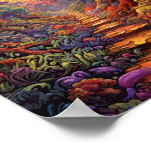 Kleurrijk Avontuur Surrealistische Scène Wereldwij Poster (Hoek)