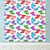 Kleurrijk_Axolotl_Friends_Seamless_Pattern Canvas Afdruk (Insitu (Houten vloer))