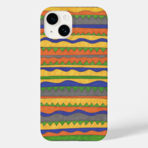 Kleurrijk Azteeks StammenPatroon Case-Mate iPhone 14 Hoesje