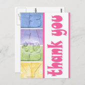 Kleurrijk Baby shower Dank u briefkaart (Voorkant / Achterkant)