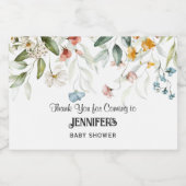 Kleurrijk Baby shower Dank u gunst, Sparkling Wijnetiket (Enkel label)