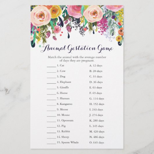 Kleurrijk Baby shower Dierbebossingsspel (Voorkant)