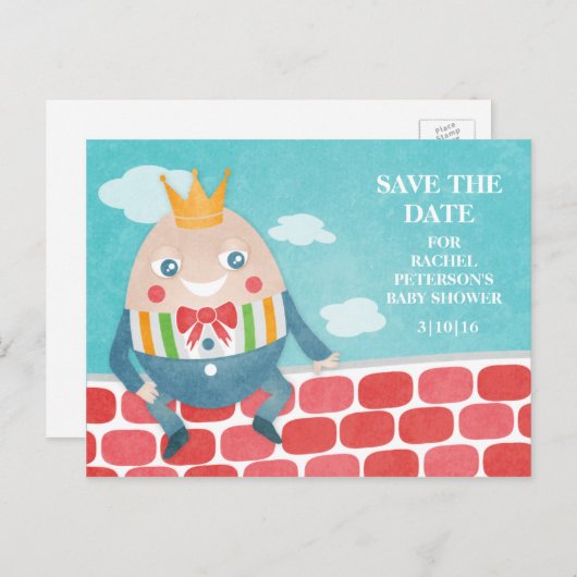 Kleurrijk Baby shower met pompoen Aankondigingskaart (Voorkant / Achterkant)