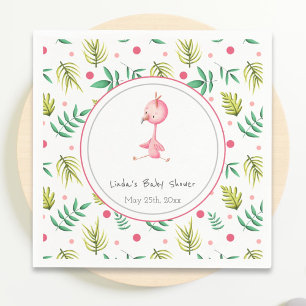 Kleurrijk Baby shower met tropische Floral roze fl Servet