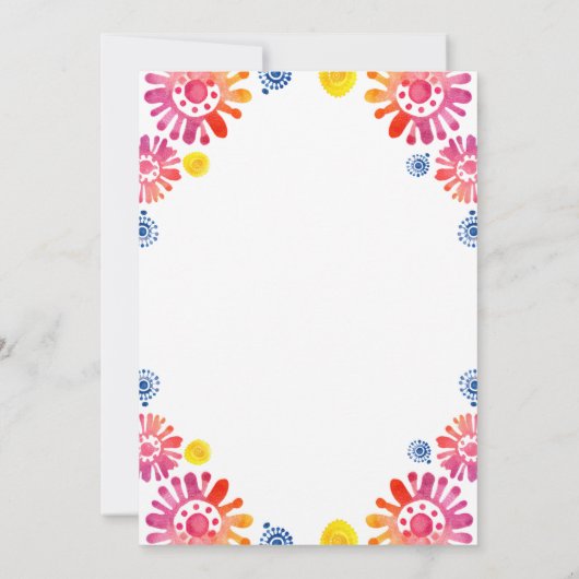 Kleurrijk Baby shower Mexican Fiesta Baby shower Kaart (Achterkant)