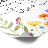 Kleurrijk baby shower voor wildbloemen poster (Hoek)