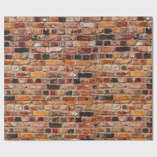Kleurrijk bakstenen muur textuur inpakpapier (Vlak)