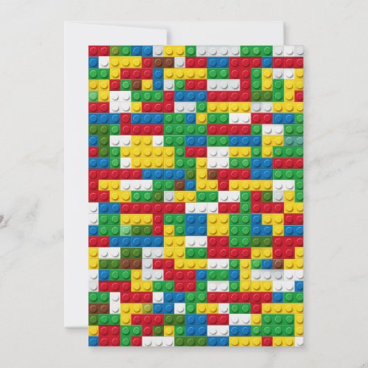 Kleurrijk bakstenen verjaardagsfeestje met speels  kaart (Achterkant)