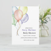 Kleurrijk ballon Baby shower Kaart (Staand voorkant)