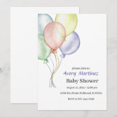 Kleurrijk ballon Baby shower Kaart (Voorkant / Achterkant)