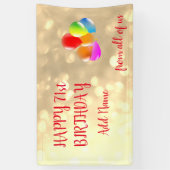Kleurrijk ballonontwerp Gelukkige 71ste Verjaardag Spandoek (Verticaal)