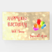 Kleurrijk ballonontwerp Happy 101st Birthday Spandoek (Horizontaal)