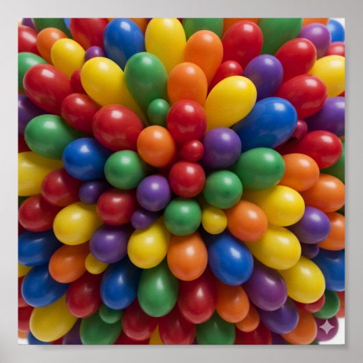 Kleurrijk ballonpatroon poster (Voorkant)