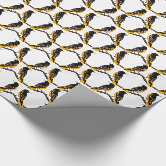 Kleurrijk Baltimore Oriole Birds Wrapping Paper Cadeaupapier (Hoek)