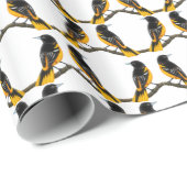 Kleurrijk Baltimore Oriole Birds Wrapping Paper Cadeaupapier (Rol Hoek)