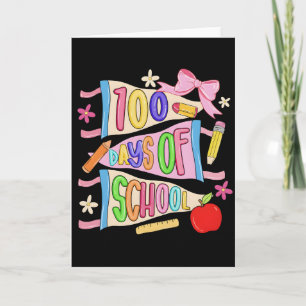 Kleurrijk bannerontwerp voor 100 dagen school kaart