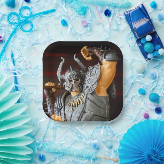 Kleurrijk barbaars design papieren bordje (Feest)