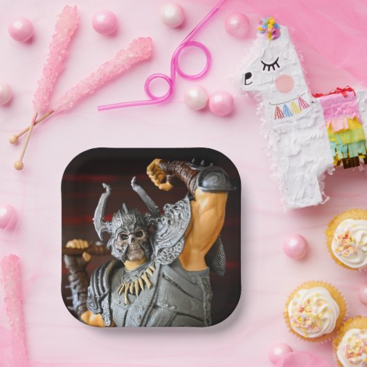 Kleurrijk barbaars design papieren bordje (Feest)