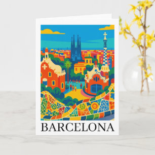 Kleurrijk Barcelona Spanje Reis Sagrada Familia Kaart
