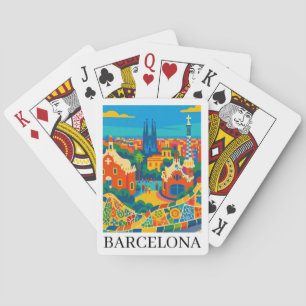 Kleurrijk Barcelona Spanje Reis Sagrada Familia Pokerkaarten