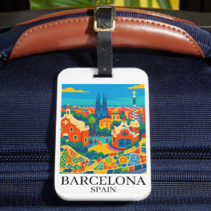 Kleurrijk Barcelona Spanje Reizen Sagrada Familia Bagagelabel