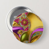 Kleurrijk barok patroon ontwerp" ronde button 7,6 cm (Voorkant /achterkant)